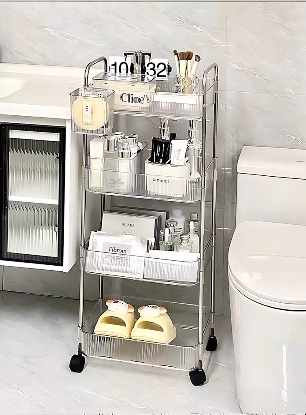 Multi-Functional Acrylic Transparent Rolling Trolley (Premium Quality)