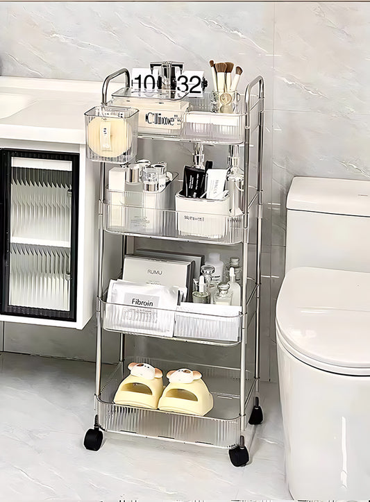 Multi-Functional Acrylic Transparent Rolling Trolley (Premium Quality)