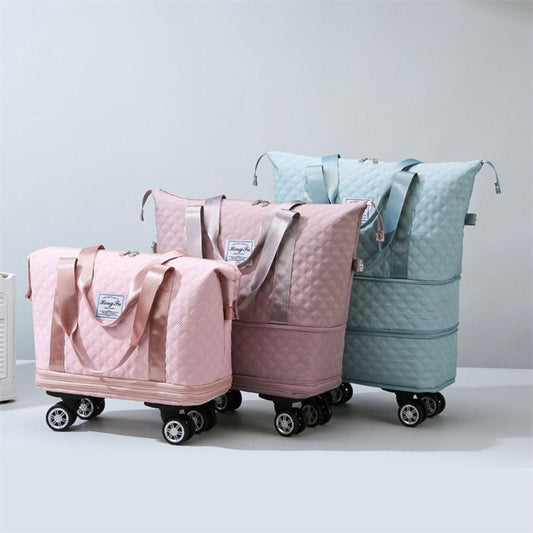 Oxford Fabric Expandable Travel Bag with Wheels (High Quality)