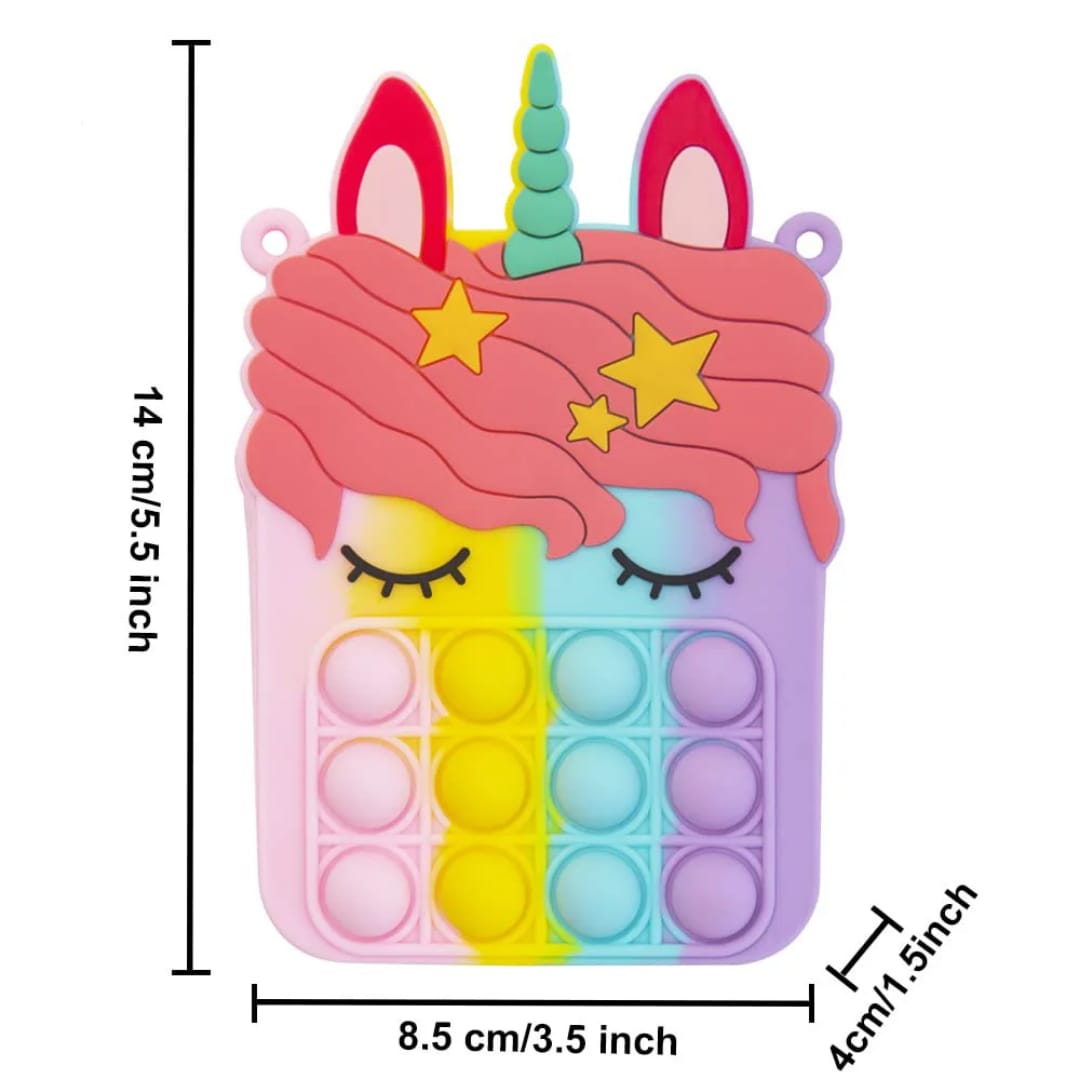 Cute Unicorn Style Mini Silicone Pop-It Pouch(Premium Quality)