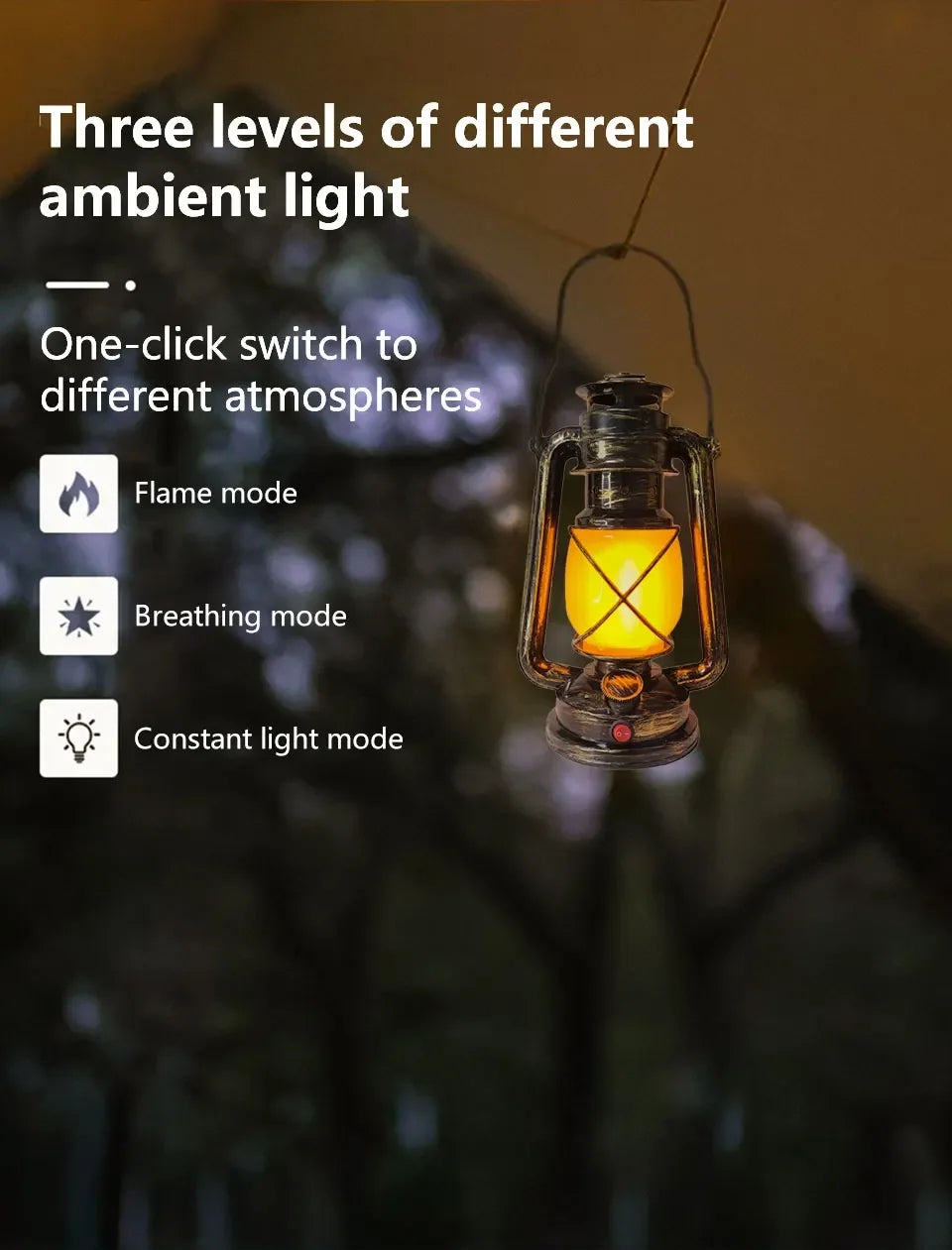 Rechargeable Retro Vintage Hurricane Lantern
