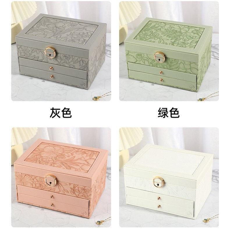 Luxury Self Texture Leather Jewelry Organizer (Premium Quality)