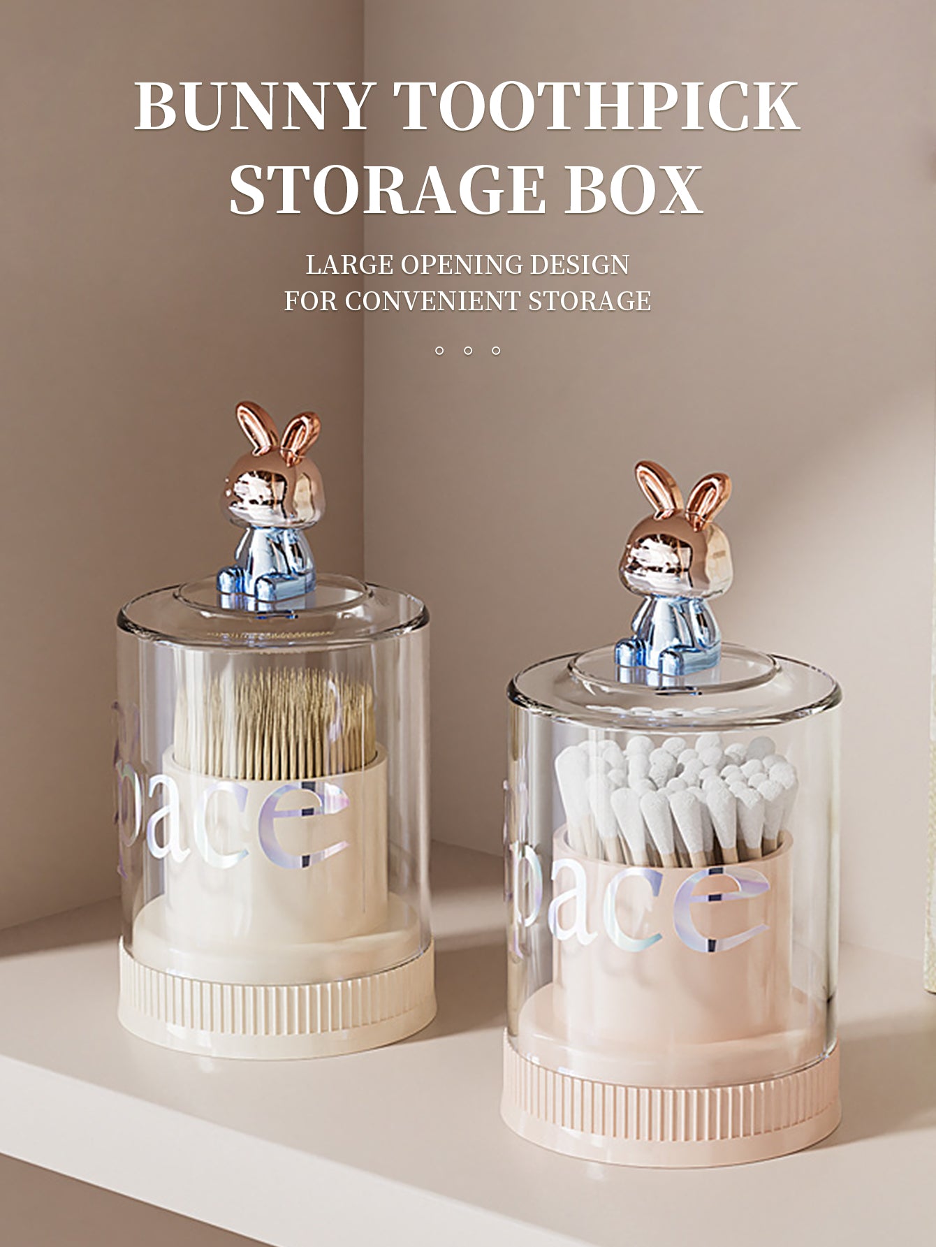 Cute Rabbit Cotton Swab Toothpick Holder