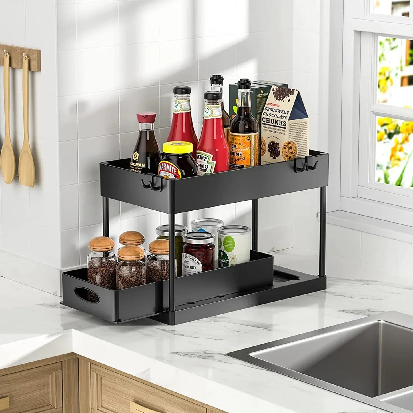 2 Tier Kitchen And Undersink   Multipurpose Organizer (Premium Quality)