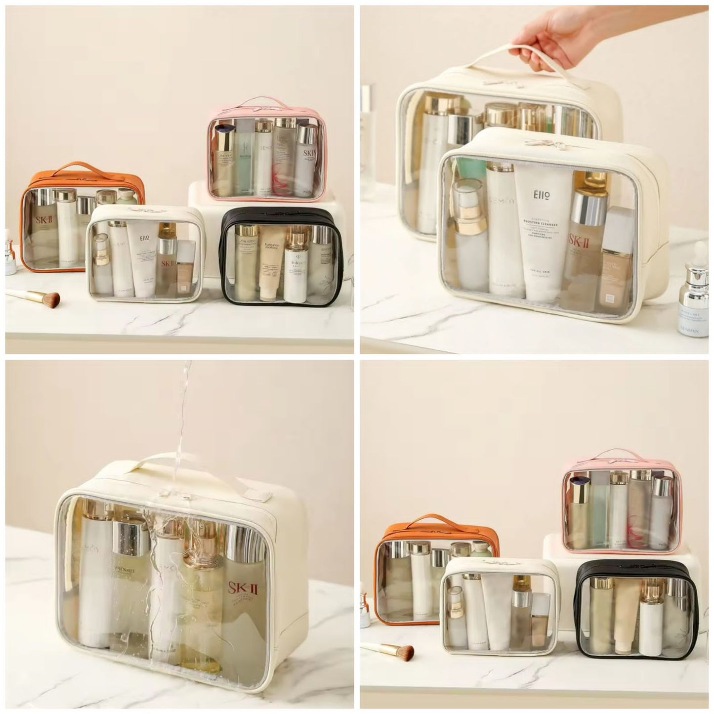 New PVC Transparent Cosmetics Bag Portable Washing Bag (Premium Quality)