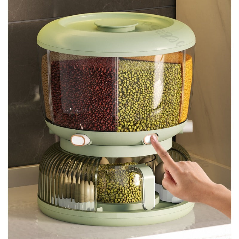 Multipurpose 360 Rotating Grain Storage Food Dispense With Egg Tray (Premium Quality)