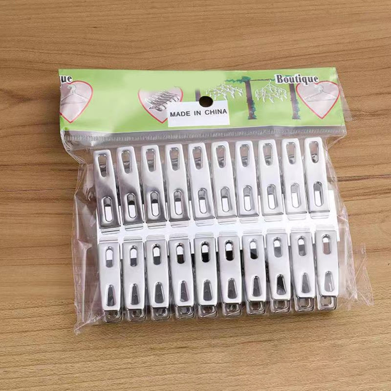 20 Pcs Clothes Pegs Stainless Steel