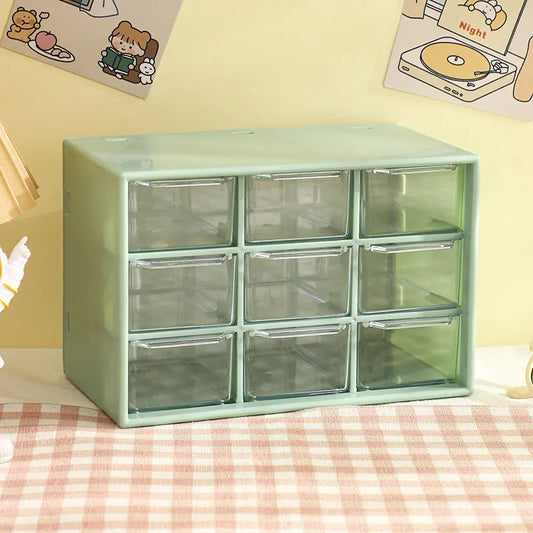 9 Grids Dust Proof Jewelry Statnory Drawer Storage Box Stationery