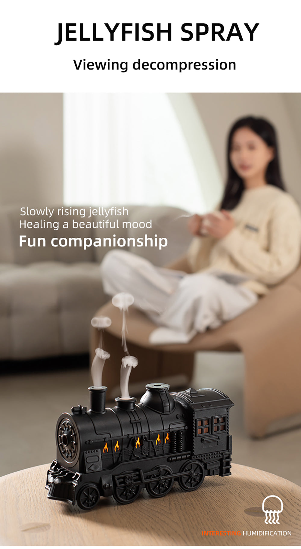 Train Air Humidifier Ultrasonic Aromatherapy Diffuser