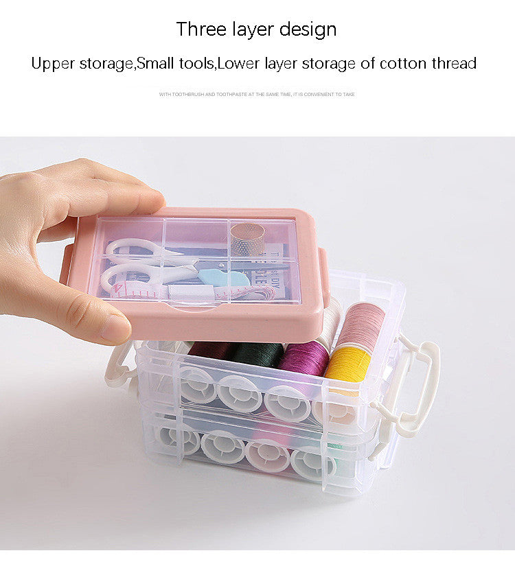 Nordic Style Double Layer Sewing Kit Box