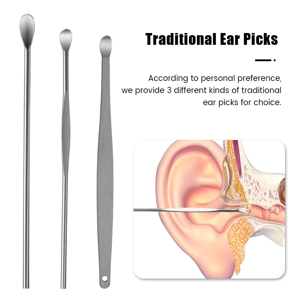 6 Pcs Earpick Stainless Steel Ear Digging Cleaning Kit