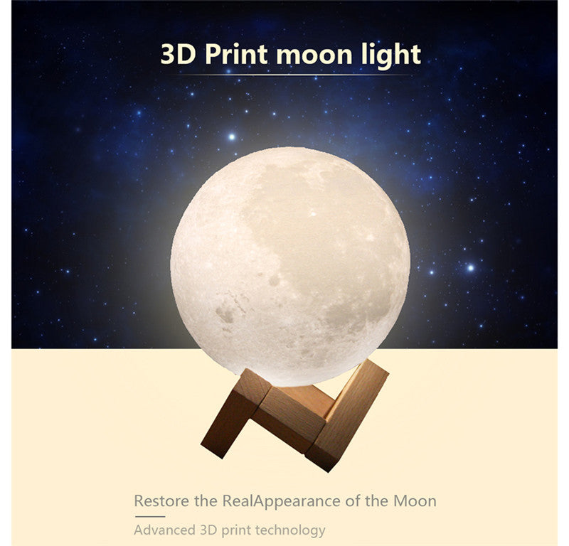 Rechargeable LED Two Colour Moon Lamp