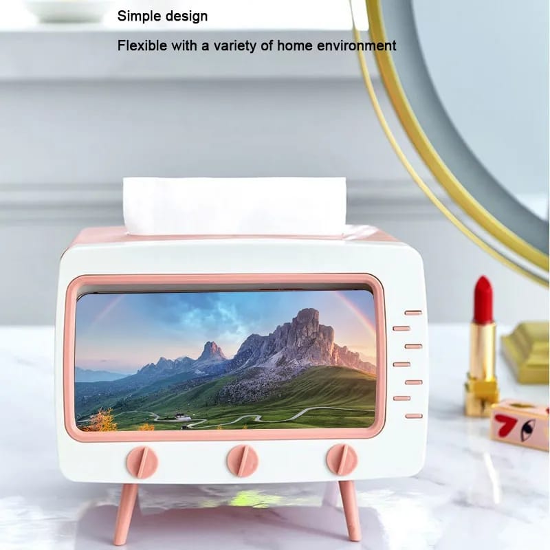 Desk Standing Modern TV Style Tissue Organizer