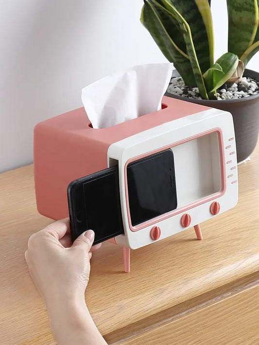 Desk Standing Modern TV Style Tissue Organizer