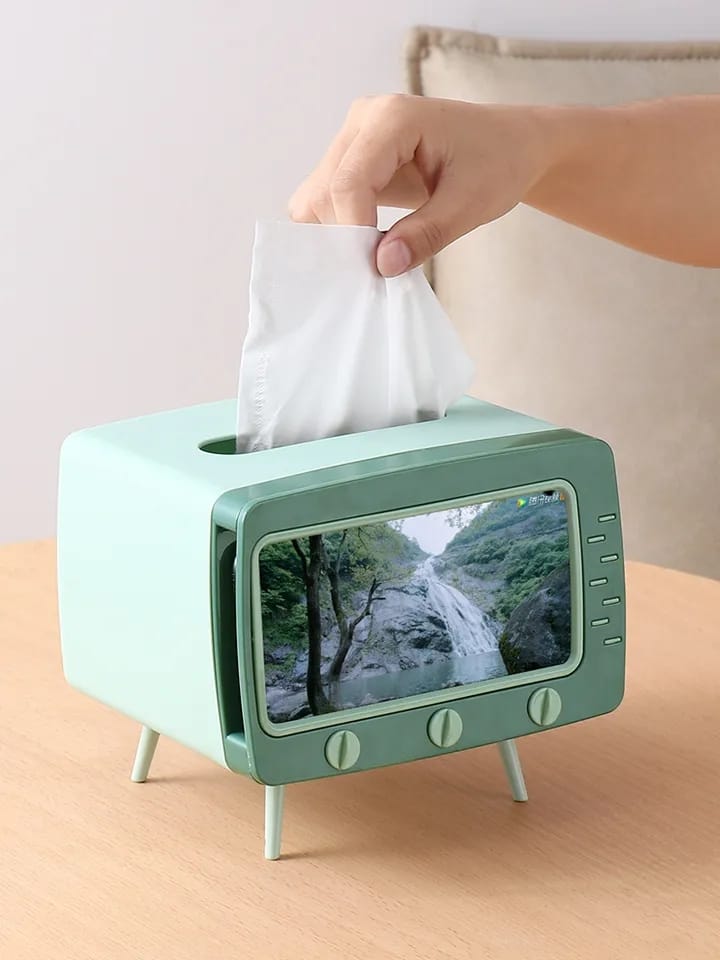 Desk Standing Modern TV Style Tissue Organizer